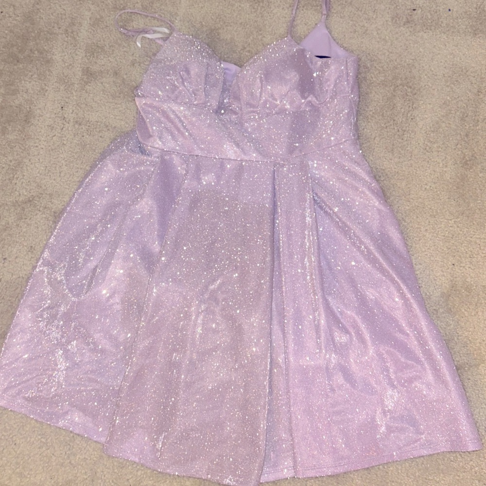 Purple short prom dress